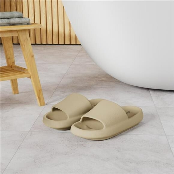 Thick Sole Pillow Slides for Women Men Non Slip Quick Dry Shower Sandals - Picture 2 of 7